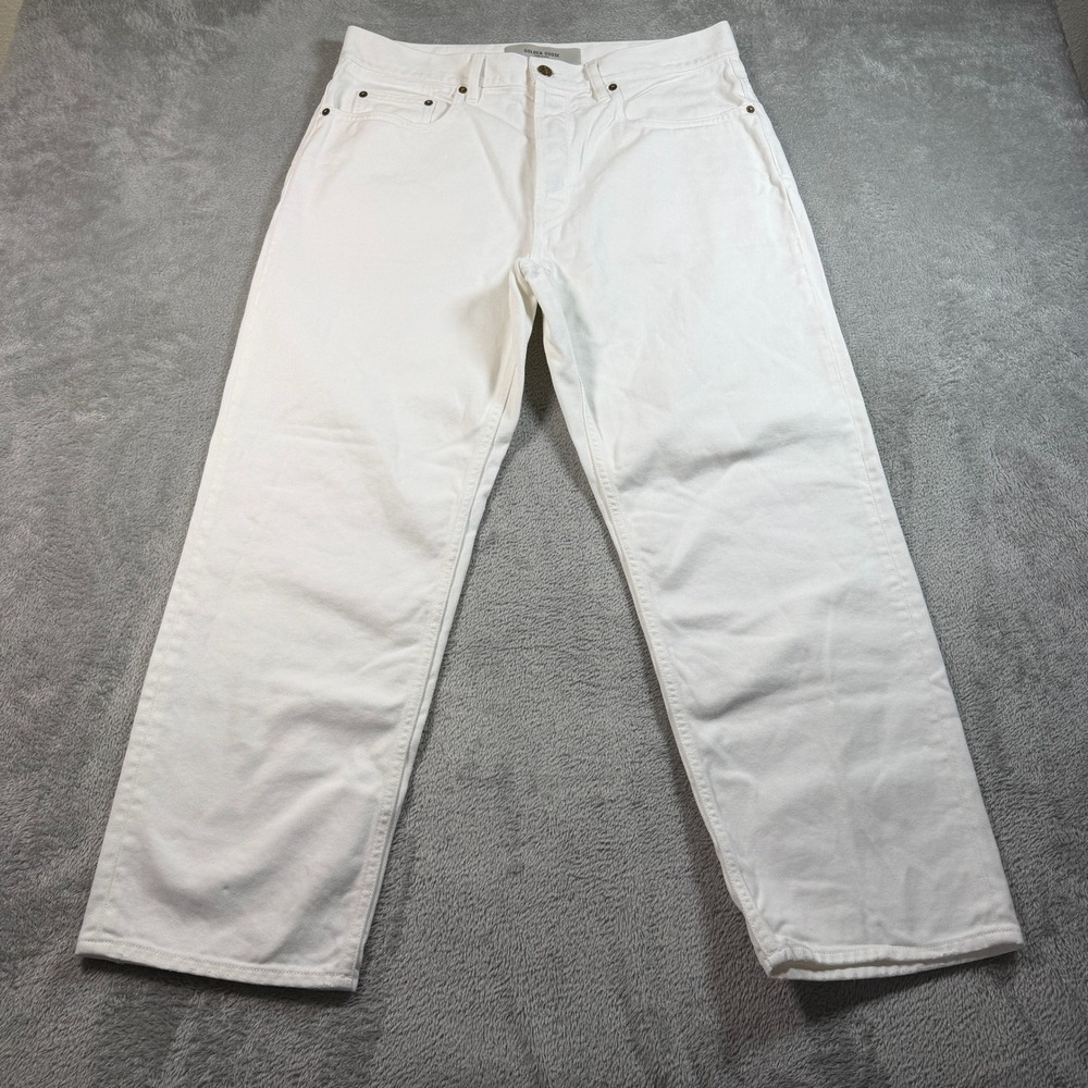 Golden Goose Jeans Mens 34 White Loose Fit Wide Leg Denim Made in Italy GMP01186